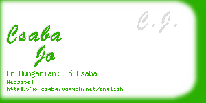 csaba jo business card